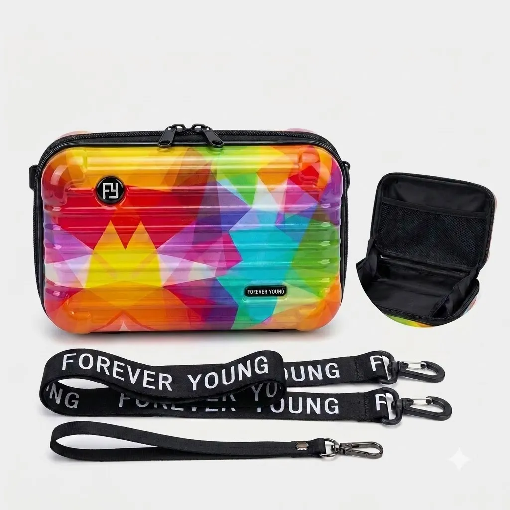 Young Sling Box Bag with Detachable Adjustable Shoulder Strap