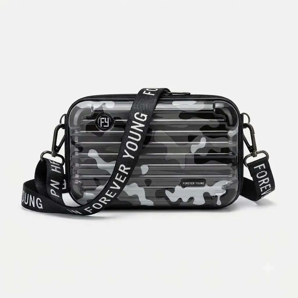 Young Sling Box Bag with Detachable Adjustable Shoulder Strap