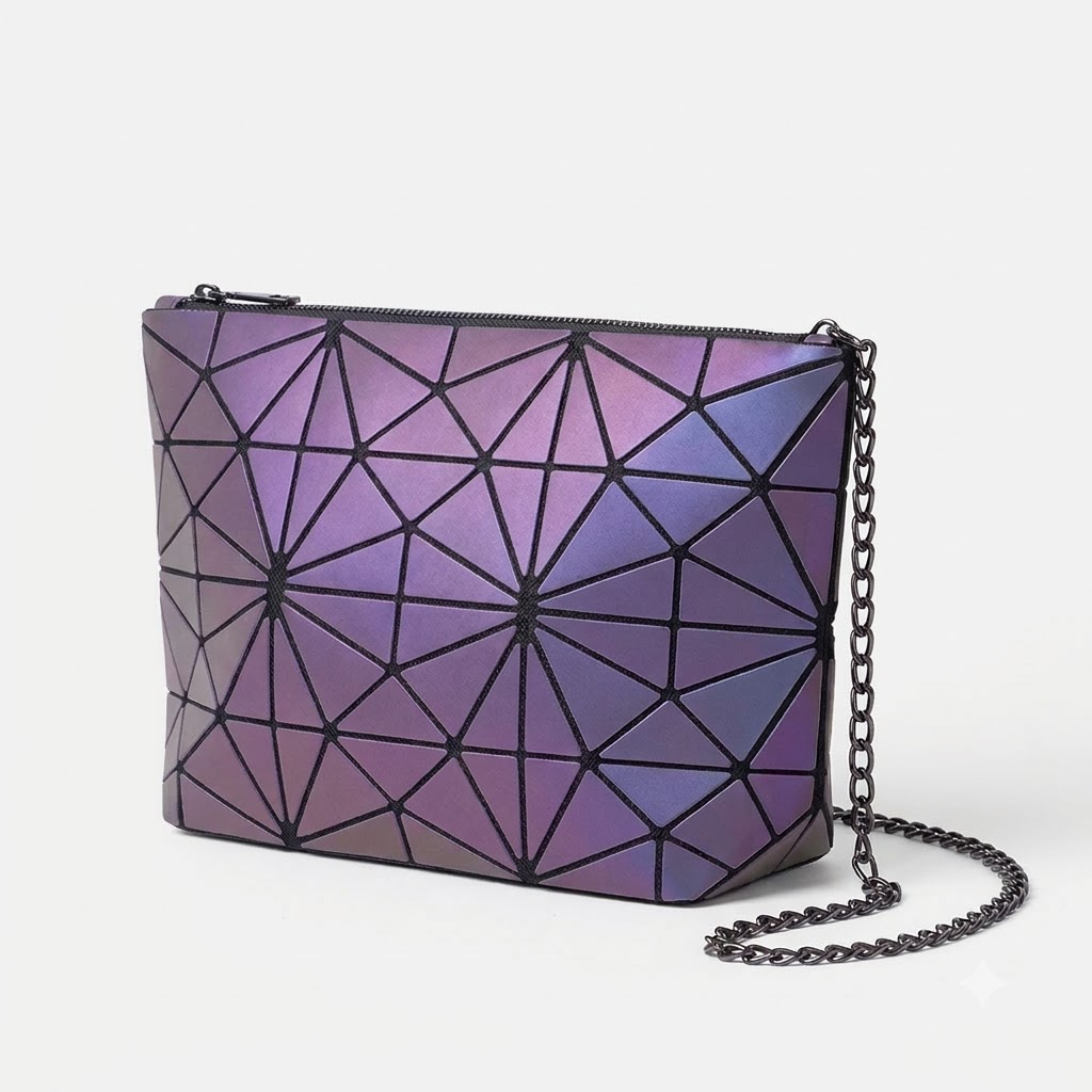 Reflector Sling Bag with Metal Chain Strap
